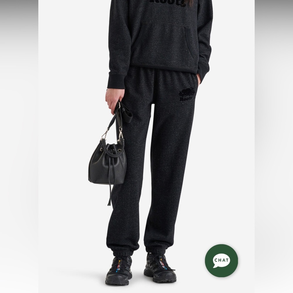 NWT$76 Roots Canada XXS Organic Original Sweatpants in Black Pepper